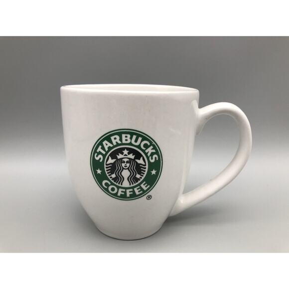 Starbucks Other - 2007 Starbucks Coffee Ceramic Mug Cup White Mermaid Logo 14 Fl Oz Cleaned 4”Tall